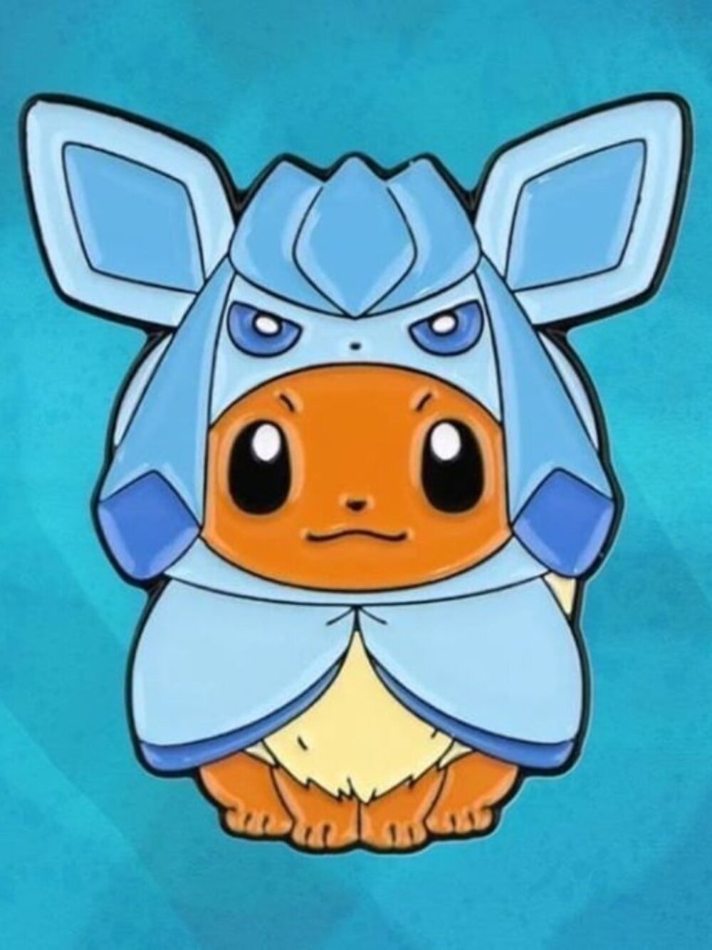 Pokemon Eevee Evolution Dress Up Poncho Glaceon! Enamel Pin